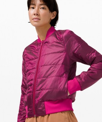 lululemon Non Stop Bomber Ripened Rasperry ~ pink reversable sports jackets ~ sportswear