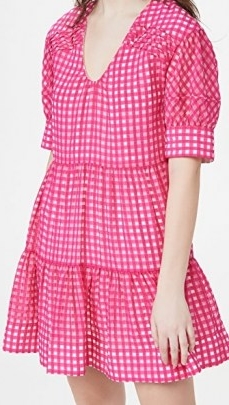 Tanya Taylor Cayla Dress / pink checked dresses