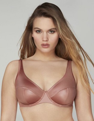 Agent Provocateur Paige Full Cup Underwired Bra – pink high shine bras – lingerie - flipped