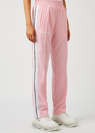 PALM ANGELS Pink striped jersey sweatpants ~ side stripe joggers - flipped