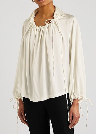 PALMER//HARDING First Moment ivory stretch-jersey blouse ~ romantic blouses