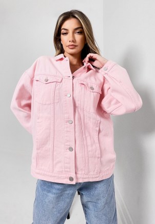 MISSGUIDED pink oversized denim jacket ~ girly classic style jackets