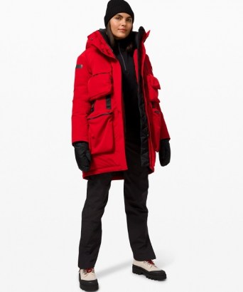 lululemon Polar Shield Parka ~ red outdoor sports coats ~ walking outerwear