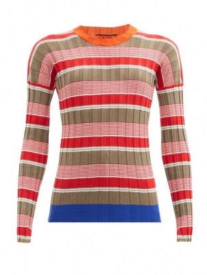 COLVILLE Striped cotton-blend ribbed sweater | slim fit sweaters