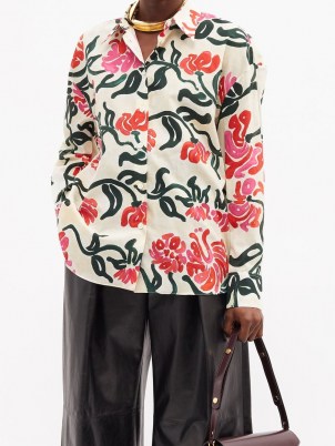 MARNI Tropical-print cotton-poplin shirt ~ women’s floral shirts - flipped