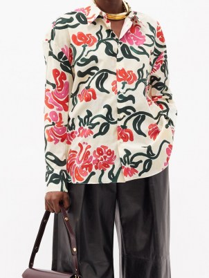 MARNI Tropical-print cotton-poplin shirt ~ women’s floral shirts