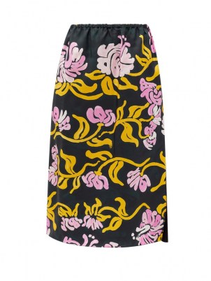 MARNI Tropical-print silk-twill midi skirt / floral skirts / bold florals