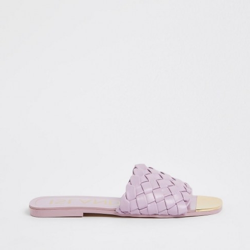 River Island Purple woven flat sandal | summer slides