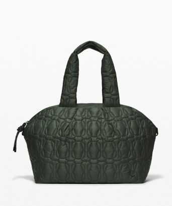 lululemon Quilted Embrace Tote Smoked Spruce ~ dark green sports bags