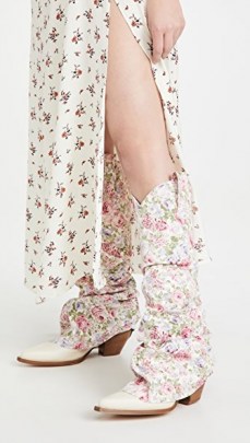 R13 Mid Cowboy Sleeve Boots ~ floral print denim overlay