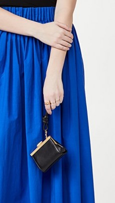 Reike Nen Micro Mini Bag – petite black leather vintage style bags – tiny handbags - flipped