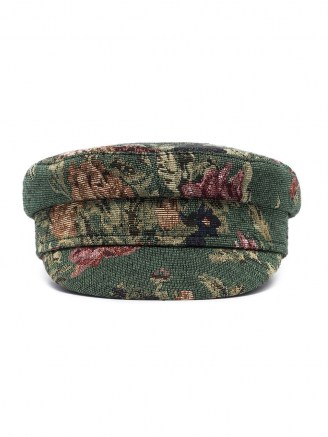 Ruslan Baginskiy Blossom baker boy hat / green floral peaked cap - flipped