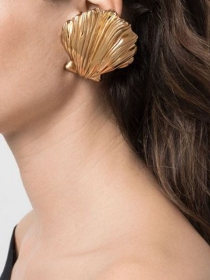 Saint Laurent oversize shell earrings / statement jewellery