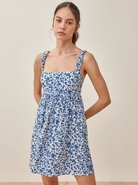 REFORMATION Serene Dress / a sleeveless babydoll design with ruched elasticated straps, perfect for summer days and nights