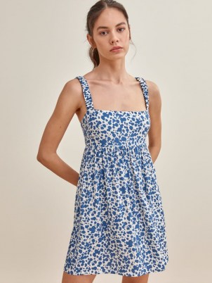 REFORMATION Serene Dress / a sleeveless babydoll design with ruched elasticated straps, perfect for summer days and nights - flipped