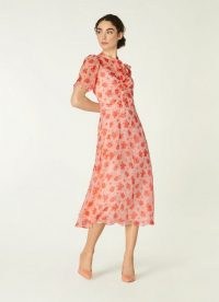 L.K. BENNETT SINA SWEET WILLIAM PRINT SILK-BLEND MIDI DRESS ~ floral vintage style dresses