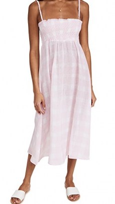 Solid & Striped The Willow Dress / Skirt Painted Gingham Cloud Pink ~ skinny strap multi way summer dresses