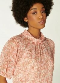 L.K. BENNETT SUSIE LILY OF THE VALLEY PRINT SILK BLOUSE / romantic style blouses