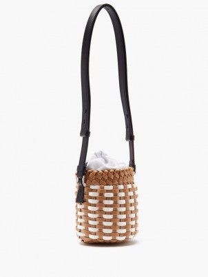 MAISON MARGIELA 5AC mini woven faux-leather bucket bag - flipped
