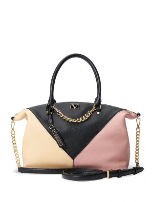 VICTORIA’S SECRET The Victoria Slouchy Satchel Blush Colourblock – colour block handbags