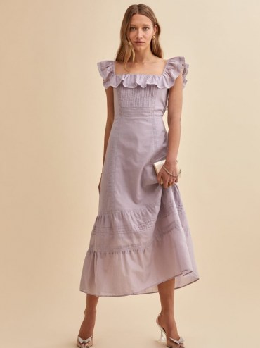 REFORMATION Tide Dress in Sweet Pea – romantic summer occasion dresses - flipped