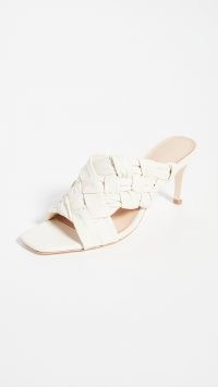 Ulla Johnson Egypt Heels – white woven leather mules
