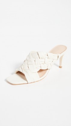 Ulla Johnson Egypt Heels – white woven leather mules