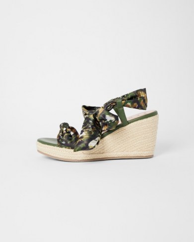 TED BAKER KELISAC Urban Camo Espadrille Sandal / wedged camouflage print sandals - flipped