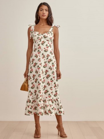 REFORMATION Vale Dress Sour Cherry / fruit print summer dresses - flipped