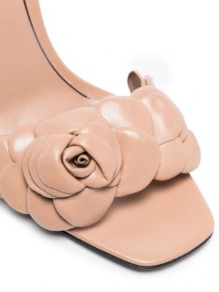 Valentino Garavani Atelier 03 Rose Edition 100mm leather sandals / pink floral barely there heels