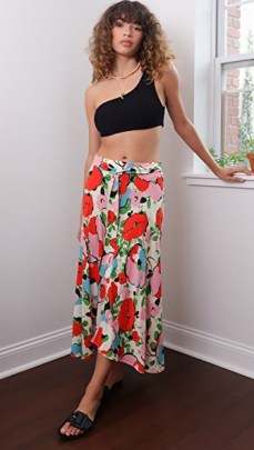 Velvet Swan Skirt in posey print / bright summer floral skirts - flipped