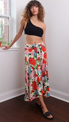 Velvet Swan Skirt in posey print / bright summer floral skirts
