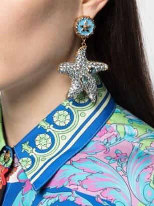 Versace crystal-embellished starfish earrings / sea inspired statement jewellery