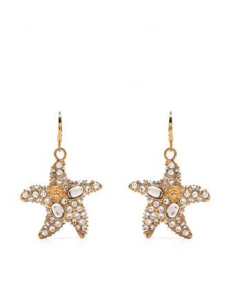 Versace embellished starfish earrings / ocean inspired drops
