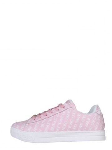 VERSACE JEANS COUTURE SNEAKER IN NAPPA CON MOTIVO LOGO ~ pink low top trainers - flipped