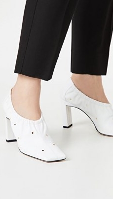 Wandler Mia Mules – studded elasticated shoes – square toe