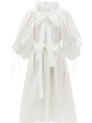 HORROR VACUI Alice gathered cotton-poplin dress – white voluminous dresses with gathers and frills