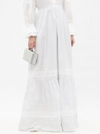 ERDEM Annis ditsy floral-print cotton-poplin maxi skirt – long romantic vintage style summer skirts