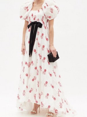 ERDEM Clarimond floral-embroidered cotton gown – romantic spring gowns – alternative bridal dresses – summer event clothing - flipped