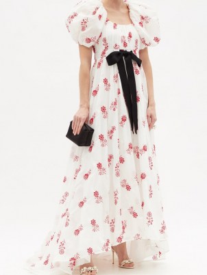 ERDEM Clarimond floral-embroidered cotton gown – romantic spring gowns – alternative bridal dresses – summer event clothing