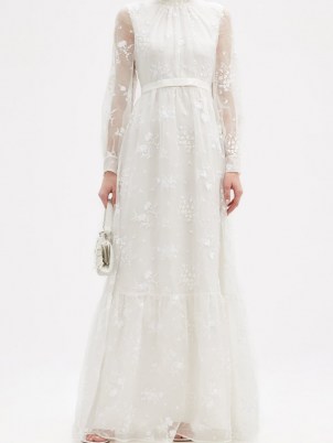 ERDEM Clementine floral-embroidered organza gown ~ feminine event wear – romantic bridal gowns