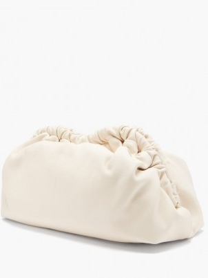 MANSUR GAVRIEL Cloud leather clutch | chic white gathered handbags