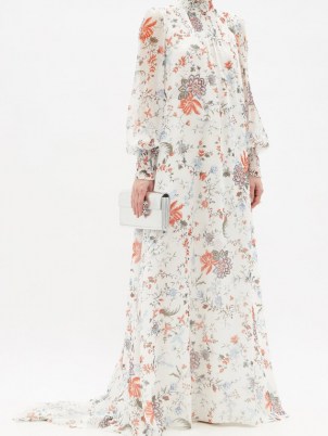 ERDEM Rosalind high-neck floral-print silk gown – romantic occasion gowns – event wear