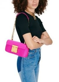 TOM FORD 001 chain medium shoulder bag Hot Pink – elongated chain strap bags