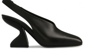 SALVATORE FERRAGAMO Sloane sandals – black leather sculptural heel slingbacks - flipped