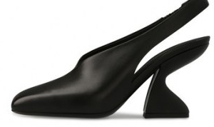 SALVATORE FERRAGAMO Sloane sandals – black leather sculptural heel slingbacks