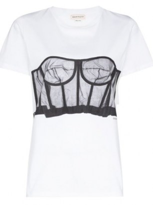 Alexander McQueen bustier-print crew-neck T-shirt