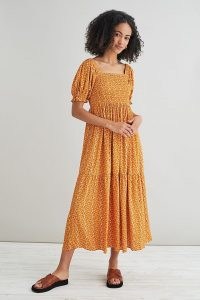 Kachel Rita Embroidered Midi Dress – orange summer dresses