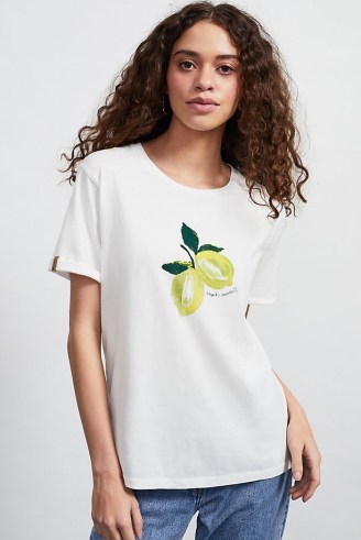Fabienne Chapot Lime T-Shirt / white fruit print tee - flipped