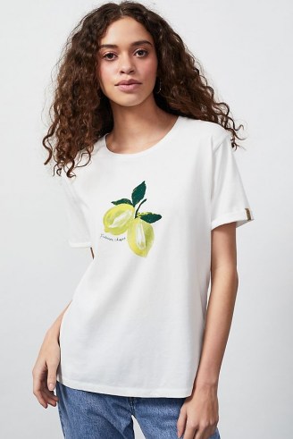 Fabienne Chapot Lime T-Shirt / white fruit print tee